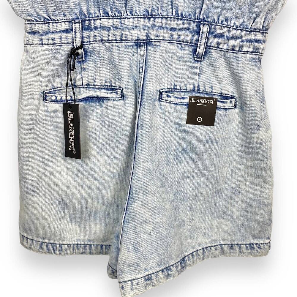 Revolve x Blank NYC Romper Women's Medium Blue Blind Journey Washed Denim - Picture 8 of 16